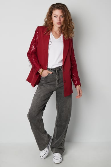 Blazer glitter sleeves - Red h5 Picture3
